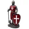 Figurină cavaler cruciat Giftdeco MC-23133, polirășină pictată manual, 18,5 cm