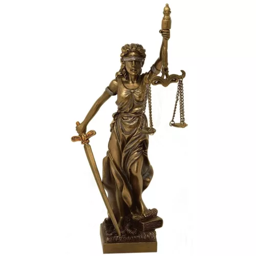 Figurina Themis Giftdeco MC-90184, rasina cu finisaj bronz, 20 cm