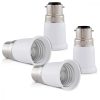Set 4 Adaptoare dulie de la B22 la E27, Kwmobile, Alb, Plastic, 27510