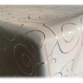   Fata de masa rotunda cu ornament Jemidi, 180 cm, Maro, Poliester, 55264.25.23