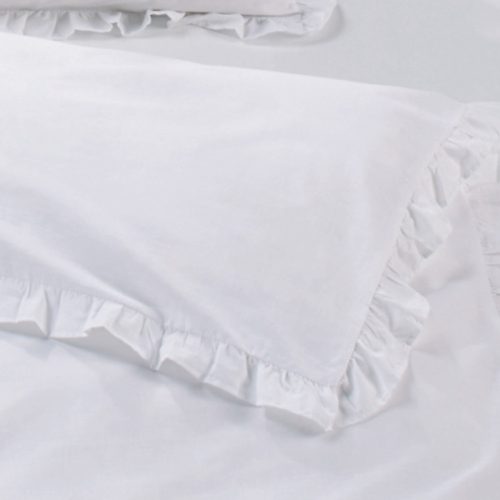 Lenjerie de pat husa pilota si fata de perna Jemidi, 135 x 200 cm, Alb, Bumbac, 55009.01