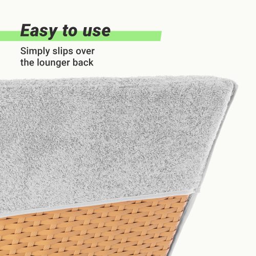 Prosop pentru sezlong Jemidi, 75 x 200 cm, Gri, Bumbac organic, 54941.25