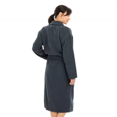 Halat de baie unisex Homelevel, M, Gri, Bumbac organic, 54845.73.2