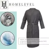 Halat de baie Waffle Pique unisex Homelevel, M, Gri, Bumbac organic, 54916.73.2