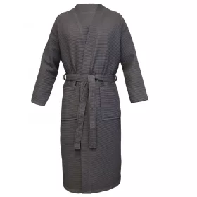   Halat de baie Waffle Pique unisex Homelevel, 5XL, Gri, Bumbac organic, 54916.73.35