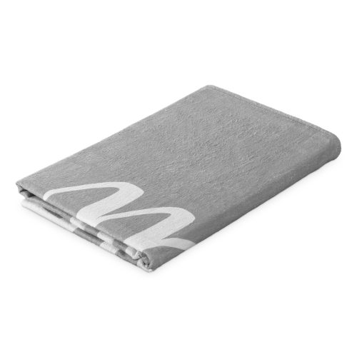 Prosop de plaja Homelevel, 90 x 180 cm, Gri / Alb, Bumbac / Poliester, 54897.01