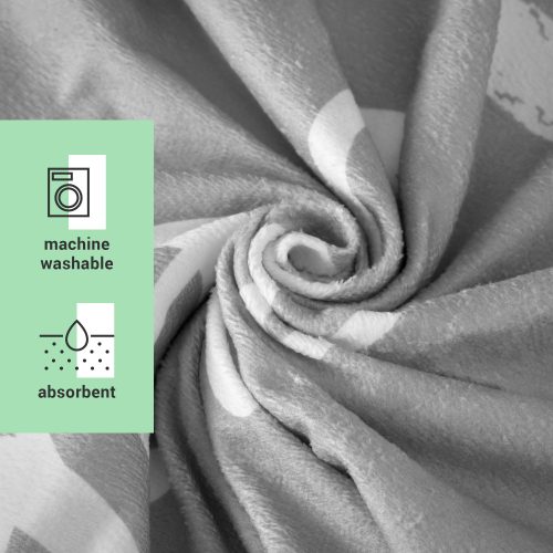 Prosop de plaja Homelevel, 90 x 180 cm, Gri / Alb, Bumbac / Poliester, 54897.01