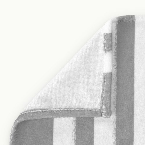 Prosop de plaja Homelevel, 90 x 180 cm, Gri / Alb, Bumbac / Poliester, 54897.01