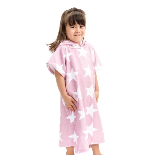 Poncho de baie pentru copii Homelevel, 1-3 ani, Roz, Bumbac organic, 54931.10.01