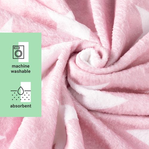 Poncho de baie pentru copii Homelevel, 1-3 ani, Roz, Bumbac organic, 54931.10.01