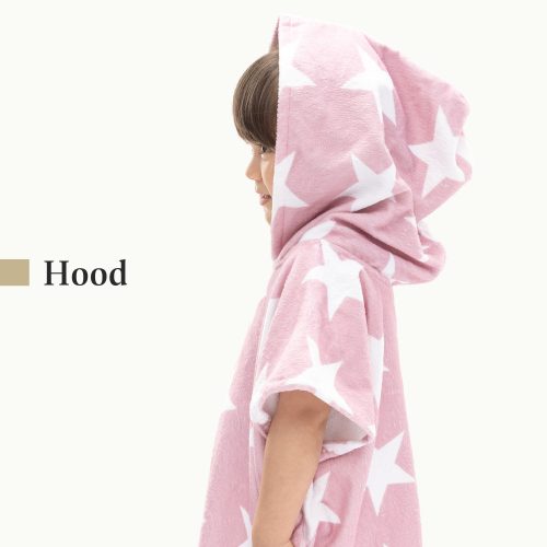 Poncho de baie pentru copii Homelevel, 1-3 ani, Roz, Bumbac organic, 54931.10.01