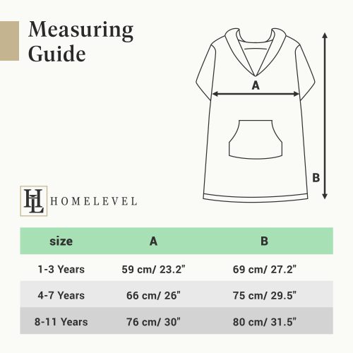 Poncho de baie pentru copii Homelevel, 4-7 ani, Multicolor, Bumbac organic, 54931.04.02