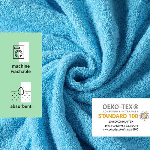 Prosop de plaja Homelevel, 150 x 200 cm, Albastru, Bumbac organic, 54896.50