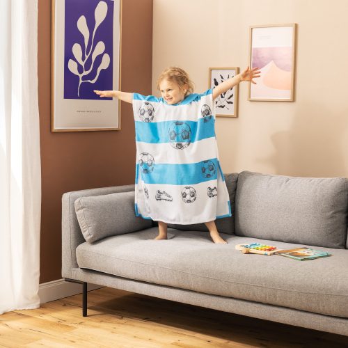 Poncho de baie pentru copii Homelevel, 4-7 ani, Multicolor, Bumbac organic, 54931.32.02