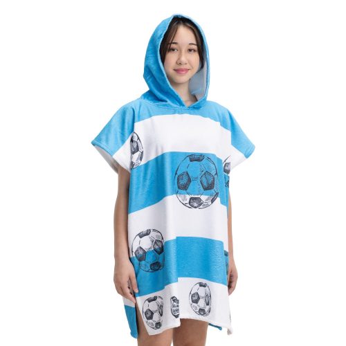 Poncho de baie pentru copii Homelevel, 8-11 ani, Multicolor, Bumbac organic, 54931.32.03
