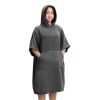 Poncho de baie pentru copii Homelevel, 10-13 ani, Gri, Bumbac organic, 54880.19.43