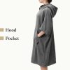 Poncho de baie pentru copii Homelevel, 10-13 ani, Gri, Bumbac organic, 54880.19.43