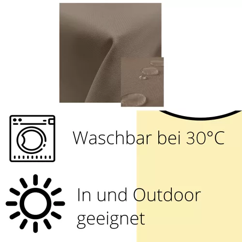 Fata de masa rotunda lavabila de exterior Jemidi, 160 cm, Gri, Poliester, 55286.25.06