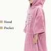 Poncho de baie pentru copii Homelevel, 6-9 ani, Roz, Bumbac organic, 54980.42