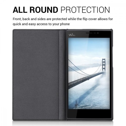 Husa pentru Wiko Ridge Fab, Piele ecologica, Albastru, 32189.23