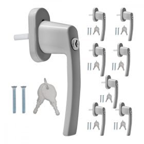   Set 8 Manere pentru fereastra cu blocare, Kwmobile, Gri, Aluminiu, 38354