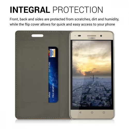 Husa pentru Huawei Honor 4C, Textil, Gri, 35841.03