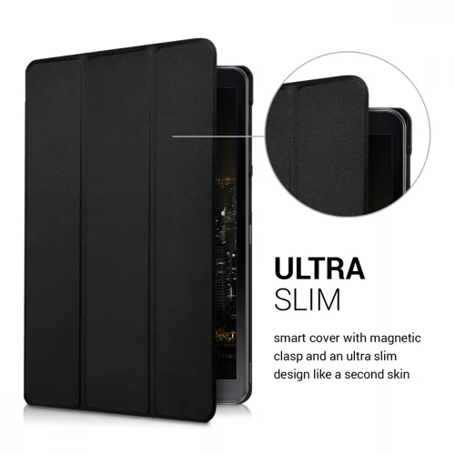 Husa pentru Samsung Galaxy Tab A 10.1 (S-Pen) (2016), Piele ecologica, Negru, 40444.01