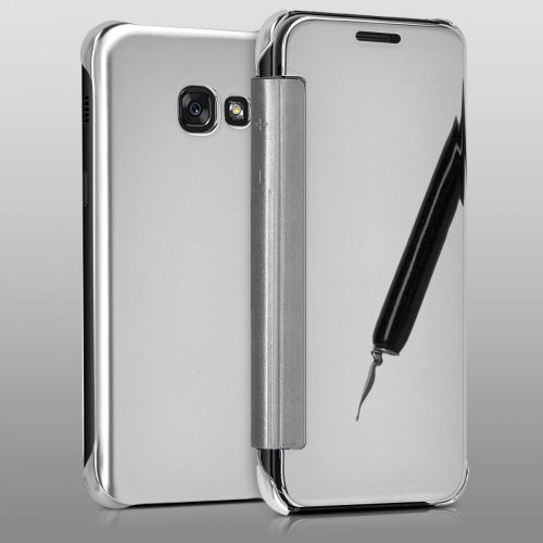 Husa pentru Samsung Galaxy A3 (2017), Piele ecologica, Gri, 40869.42