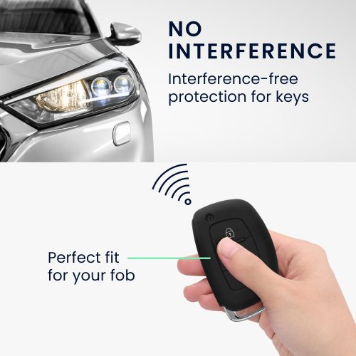 Husa Cheie Auto pentru Hyundai / Kia - 3 Butoane - Keyless Go, Silicon, Negru, 41620.01