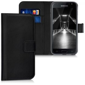   Husa pentru Samsung Galaxy J3 (2017), Piele ecologica, Negru, 42156.01