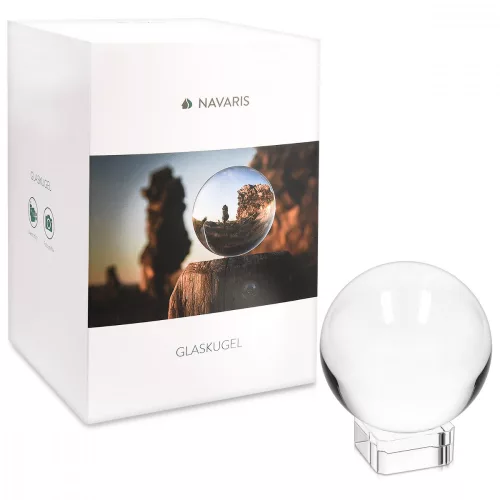 Glob de sticla cu sport Navaris pentru fotografii/ decor, 70 mm, 42863