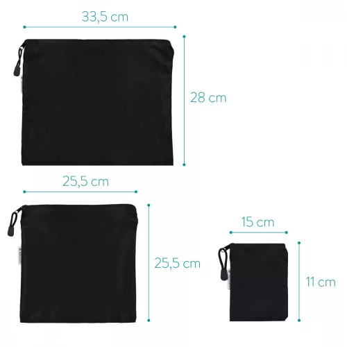 Set 7 huse de depozitare pentru calatorie Navaris, Negru, 42954