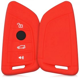   Husa Cheie Auto pentru BMW - 4 Butoane, Silicon, Rosu, 42986.09
