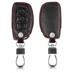  Husa Cheie Auto pentru Hyundai / Kia - 3 Butoane - Keyless Go, Piele ecologica, Negru, 43665.01