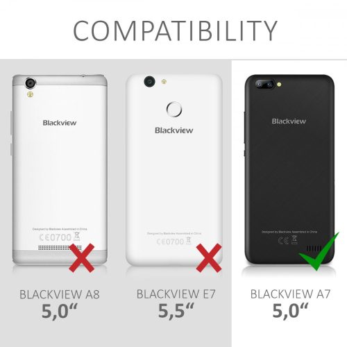 Husa pentru Blackview A7, Piele ecologica, Negru, 43715.01