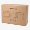 Set 3 Tavi Navaris, 22x15x3 cm, din inox, pentru inmuiere si panare, 44715.01
