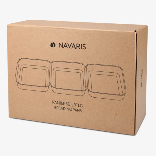 Set 3 Tavi Navaris, 22x15x3 cm, din inox, pentru inmuiere si panare, 44715.01