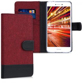 Husa pentru Huawei P9 Lite (2017), Textil, Rosu, 40893.04