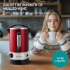 Fierbator vin fiert si apa calda Navaris, 10 L, 1650 W, distribuitor cu robinet, rosu, metal