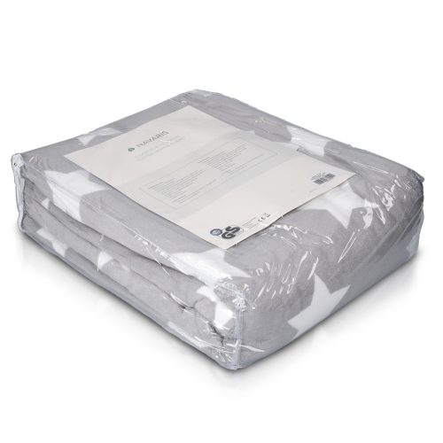 Patura electrica Navaris, 180x130 cm, model stele, material moale, gri/gri deschis, poliester