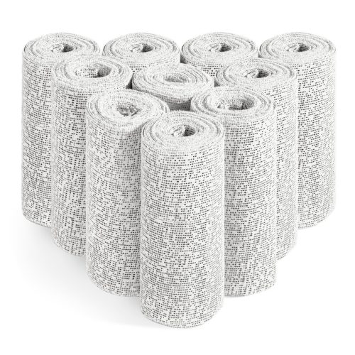 Set 10 benzi gipsate Navaris, 6 cm latime, 118 inch lungime, alb, gips