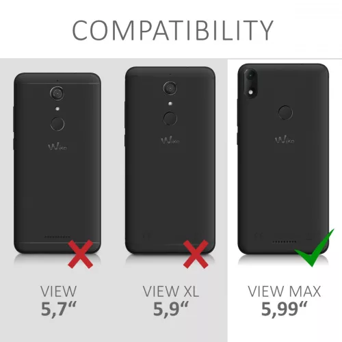 Husa pentru Wiko View Max, Piele ecologica, Negru, 45875.01