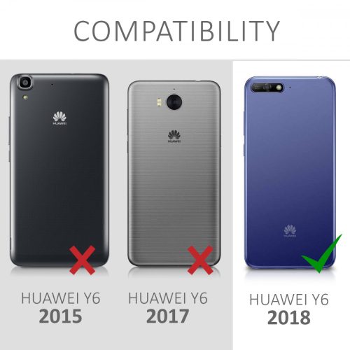 Husa pentru Huawei Y6 (2018), Piele ecologica, Albastru, 45923.02