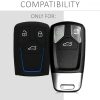 Husa Cheie Auto pentru Audi - 3 Butoane - Keyless Go, Silicon, Negru, 43623.17