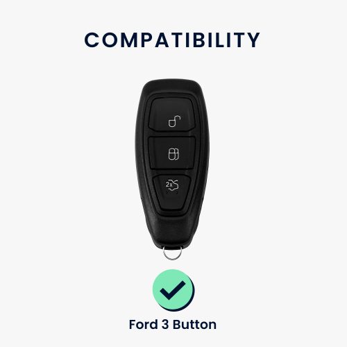 Husa Cheie Auto pentru Ford - 3 Butoane - Keyless Go, Silicon, Alb, 44708.04