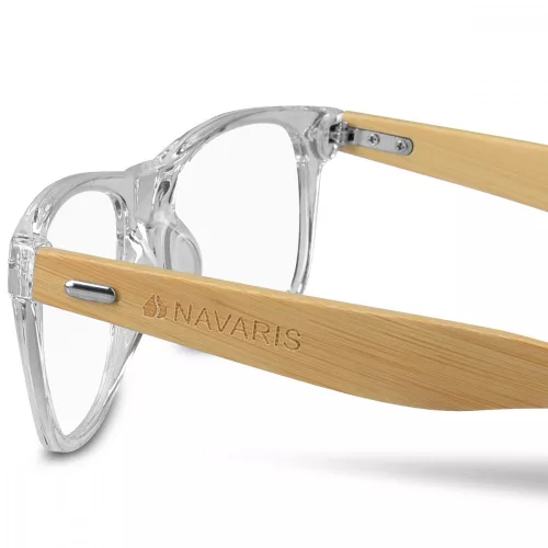 Ochelari fara prescriptie medicala Navaris pentru lumina albastra, Unisex, Bambus, 46156.03