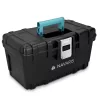 Cutie scule Navaris 16 inch, 40.6x23.8x22 cm, inchidere otel, tava detasabila, 19L, negru, otel