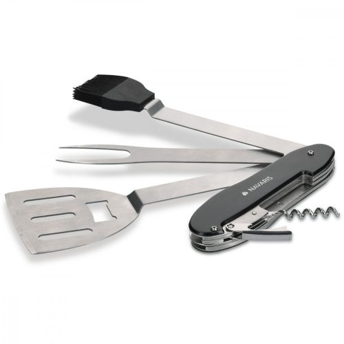 Set de ustensile pentru gratar din otel inoxidabil Navaris, 5 instrumente, 46478.01