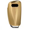 Husa Cheie Auto pentru Audi - 3 Butoane, Silicon, Gold, 44984.92