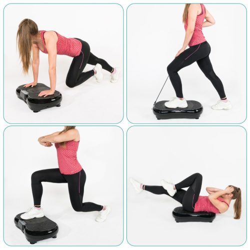 Placa vibromasaj Navaris, 68x39x14 cm, silentioasa, suprafata antiderapanta, negru, plastic